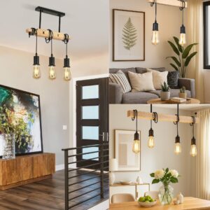 suspension industrielle bois