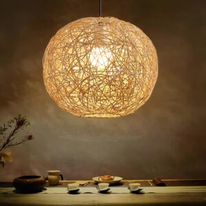 Suspension boule en bambou