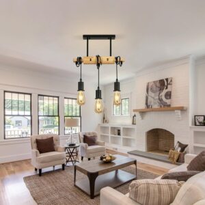 Suspension industrielle bois